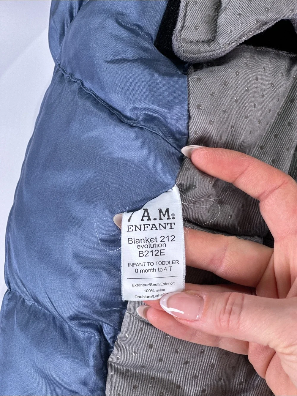 7 A.M. Enfant Blanket 212 Evolution Footmuff Nylon Slate Blue 0-4T